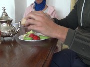 Preview 2 of hot irani stepmom drinks cumshot شیر پسرخوانده ایرانی ام آب دهانم را می گیرد