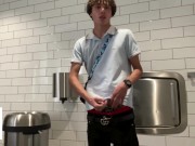 Preview 1 of Gay Teen Model Masturbates Inside Grocery Stores Public Restroom!