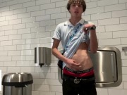 Preview 2 of Gay Teen Model Masturbates Inside Grocery Stores Public Restroom!