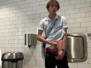 Preview 4 of Gay Teen Model Masturbates Inside Grocery Stores Public Restroom!
