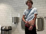 Preview 5 of Gay Teen Model Masturbates Inside Grocery Stores Public Restroom!