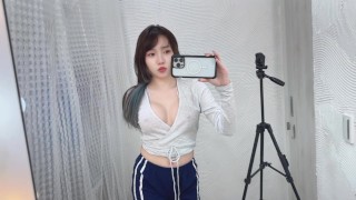 Taiwan girl singing and strip in KTV