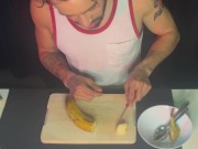 Preview 3 of Dru WinterZ Presents...Dru's Dirty D.I.Y : How to Train Your Cock With A Banana to Last Longer!