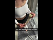 Preview 3 of SHIT!? Cheerleader gets fucked hard and wanked by a construction worker Snapchat