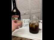 Preview 6 of Irish Cum Cream Iced Coffee for my wife to drink at our Saint Patrick’s party, I sneak a sip