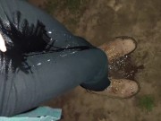 Preview 3 of Wetting My Skinny Jeans In Public At Night