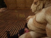 Preview 1 of Asian girl has sex with a big Furry minotaur PT.1 | Furry | Wild life