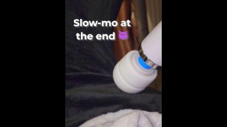 POV big dick slow-mo masturbation cumshot after magic wand and fleshlight toys, moaning catboy