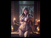 Preview 3 of Sylvanas Windrunner welcomes newcomers in her private room