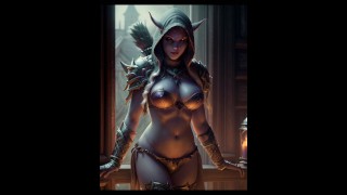 Sylvanas Windrunner welcomes newcomers in her private room