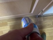 Preview 4 of Guy pissing in the office public toilet from a big dick