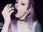 Preview 3 of Black Lipstick Messy Skullfucking