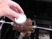 Preview 2 of NZ MILF slut gets BBQ meat thermometer inserted in her holes after her Master probes the other meat