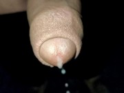 Preview 4 of Close up slow motion - Cum dripping out of uncut cock