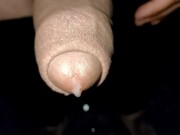 Preview 5 of Close up slow motion - Cum dripping out of uncut cock