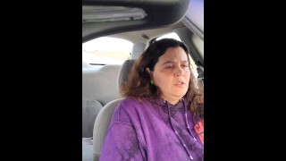 Horny Slut in Car Can't Wait Until Home to Get Off