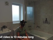 Preview 2 of Bathroom Slave! Femdom BDSM Bath Toilet Slavery Real Homemade Amateur Milf Stepmom Big Tits Ass