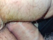 Preview 2 of Pov of hairy soft ass play fuck and double cum a hairy ass try to put dick in tight ass