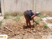 Preview 3 of African babe/voluptuous butt,tiny skirt/gardening/no panty/Akiilisa pornhub
