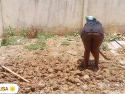 Preview 4 of African babe/voluptuous butt,tiny skirt/gardening/no panty/Akiilisa pornhub