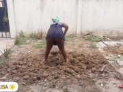 Preview 6 of African babe/voluptuous butt,tiny skirt/gardening/no panty/Akiilisa pornhub