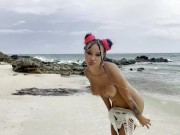 Preview 5 of Monika Fox Swims In Sea And Fucks Pussy With A Big Dildo On A White Sand Beach