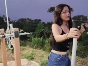 Preview 3 of FLOR 18 AGE COLOMBIAN GIRL EXERCISING IN THE PARK AND SHOWING HER SEXY FIGURE