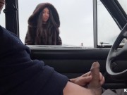 Preview 2 of I pulled my dick out in the parking lot and a chick from the street sucked it
