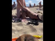 Preview 1 of Voyeur couple having sex on the beach