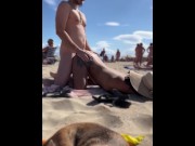 Preview 4 of Voyeur couple having sex on the beach