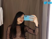 Preview 1 of [4K] See-Trough Transparent Blouse Try On Haul