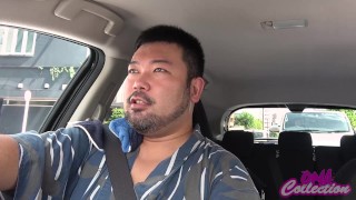 Japanese chubby man, new dildo was too big, so I changed the plan and cum hard