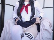 Preview 2 of Japanese schoolgirl learns how to squirt with Hitachi Magic Wand - Bella Hentaigirl