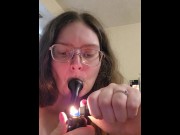 Preview 6 of Sexy BBW smokes and shows off rave outfits