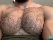 Preview 1 of Muscle Hunk Chest Worship and Pec Bouncing