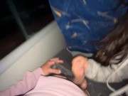 Preview 5 of I suck an unknown passenger on a real bus and he cums in my mouth
