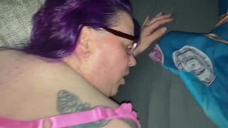 BBW let’s stepbrother use toy on her pussy then cream pie her