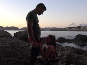 Preview 2 of gentle outdoor sex, standing, with Antonio Mallorca, sperm on her face