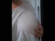 Preview 5 of Playing rough with my big boobs in my wet white tshirt