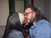 Preview 4 of Kissing A Beautiful Ebony QUEEN.  Making Out.  Sucking Her Fingers.  Ebony Queen Gives Hickey.