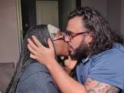 Preview 6 of Kissing A Beautiful Ebony QUEEN.  Making Out.  Sucking Her Fingers.  Ebony Queen Gives Hickey.