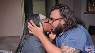 Kissing A Beautiful Ebony QUEEN.  Making Out.  Sucking Her Fingers.  Ebony Queen Gives Hickey.