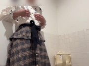 Preview 4 of [Crossdressing] Japanese masturbation with a lot of ejaculation in a cute uniform 💕