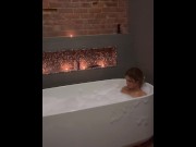 Preview 1 of Big dick joins Shy girl while she’s masturbating in the bath