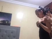 Preview 6 of Kissing my stepbrother's girlfriend secretly, she gets into a doggy style position and I fuck her pu