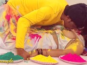 Preview 1 of Holi festival fuck with widow bhabhi. विधवा भाभी के साथ होली पर ताबड़तोड़ चुदाई।