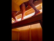 Preview 1 of Exclusive backstage film - ROASTING IN THE SAUNA _ THREESOME SEX _ NIGONIKA 2024
