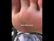 Preview 6 of POV: Stinky Feet Fetish. Taking off the sweat Sneakers