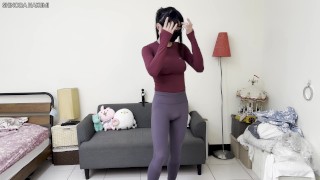 【Haru】🖤Sexy Gym trainer get Fucked, Leggings Asian Hentai cosplay 4