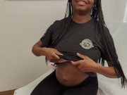 Preview 3 of SHHH!!!  We're at the doctors office!  Showing Off Pregnant Hot Body And Big Tits!  Please Be Quite!
